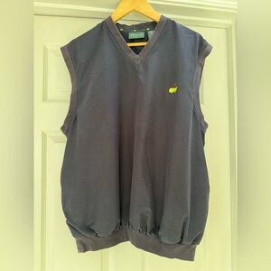 Masters Golf Vest Mens Large Navy V Neck Pullover Windbreaker Jacket Pockets